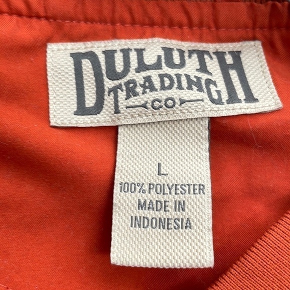 DULUTH TRADING CO. Orange Bogey Golf Wind Shirt long sleeve active sz  L - Picture 3 of 7